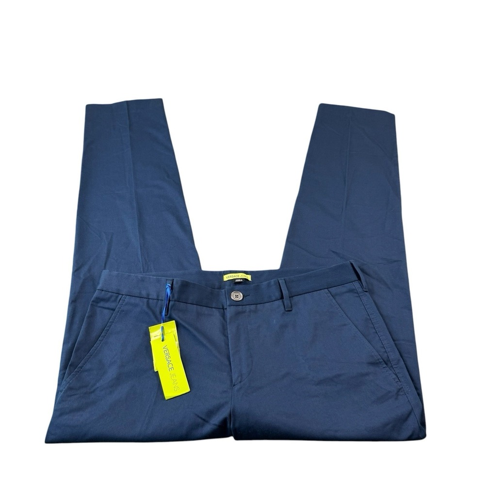 Versace Jeans Navy Blue Cotton Blend Men's Chino Pant Size 38x35 NWT